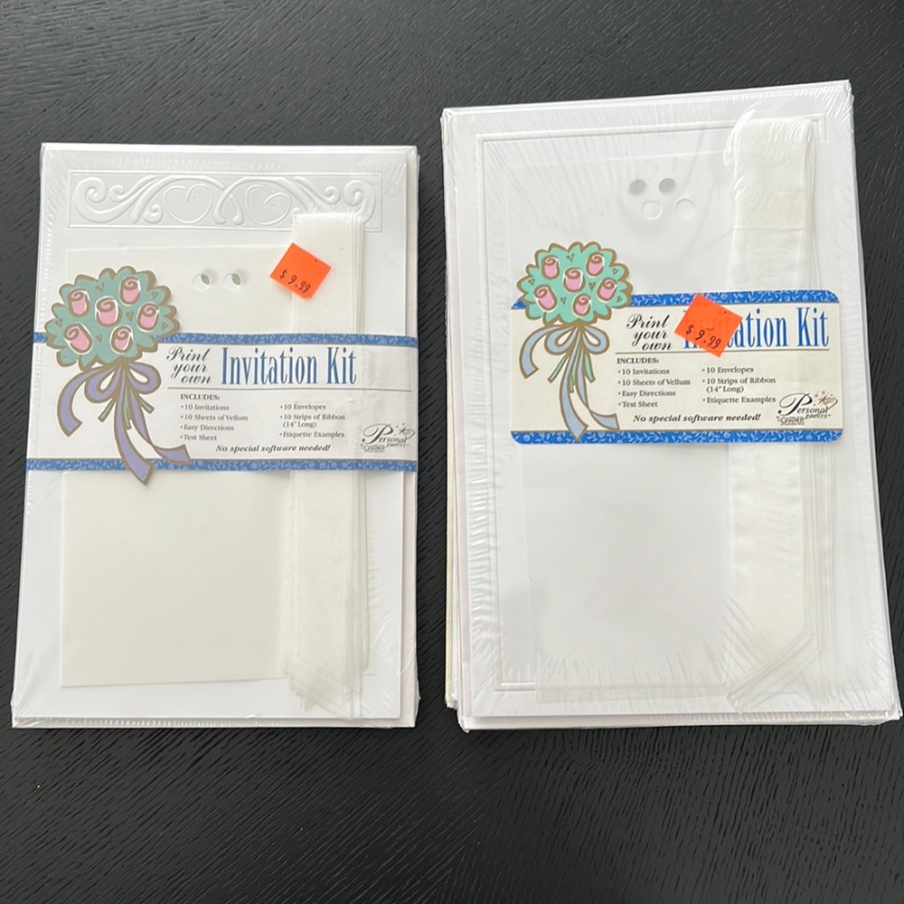 Invitation kits - 8 packs of 10 invites each - white